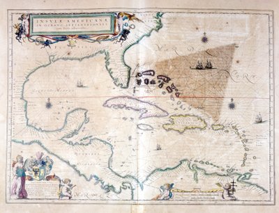 La mer des Caraïbes : on peut voir le triangle des Bermudes entre l