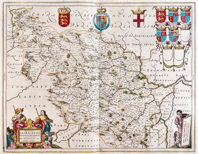 West riding of Yorkshire, dans "Theatrum Orbis Terrarum, sive Atlas Novus" de Willem Blaeu, Amsterdam - Willem Blaeu