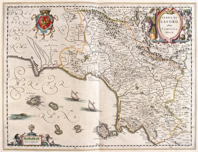 région de Campanie, Italie, dans "Theatrum Orbis Terrarum, sive Atlas Novus" de Willem Blaeu, Amsterdam - Willem Blaeu