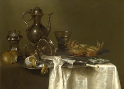 Nature morte : étain, vases en argent et un crabe - Willem Claesz. Heda