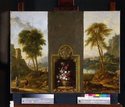Nature morte de fleurs avec monogramme - Willem Hendrik Wilhelmus van Royen (attributed to)