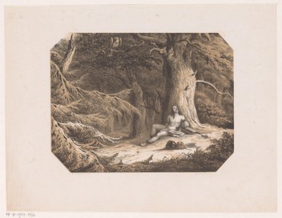 Homme à moitié dévêtu dans la forêt - Willem Jacob Hofdijk