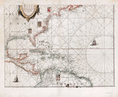 Insvlæ Americanæ in Oceano Septentrionali cum terris adjacentibus. LOC 2003630536 - Willem Janszoon Blaeu
