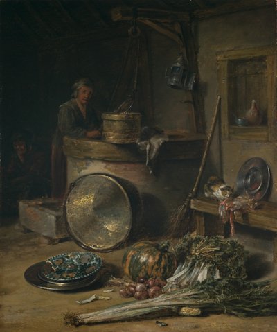 Intérieur paysan avec femme au puits, vers 1642-43 (huile sur panneau) - Willem Kalf