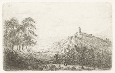 Paysage montagneux avec château au sommet - Willem Matthias Jan van Dielen