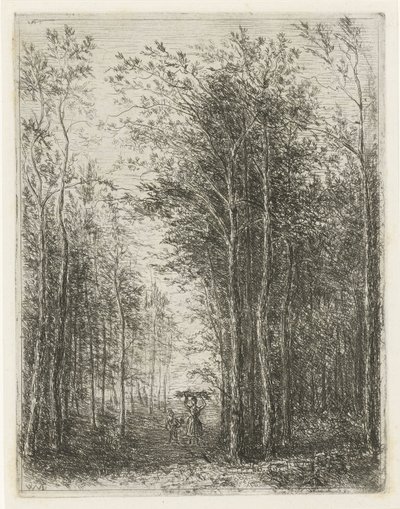 Paysage forestier avec ramasseurs de bois - Willem Matthias Jan van Dielen