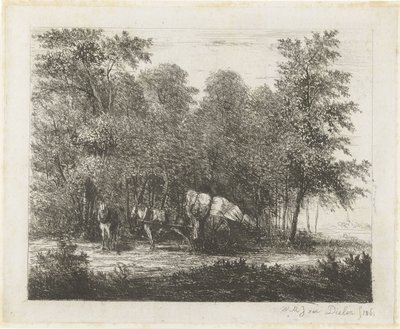 Paysage avec un homme près d