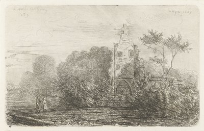 Paysage avec ruine et deux figures - Willem Matthias Jan van Dielen