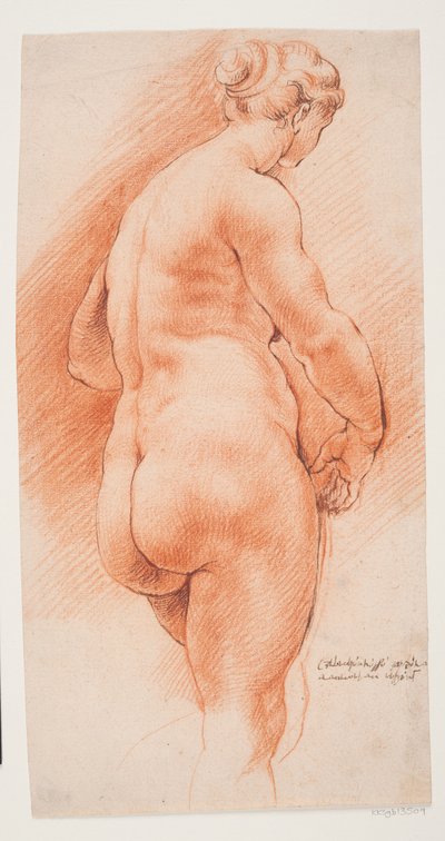 Femme vue de dos, à moitié tournée vers la droite - Willem Panneels
