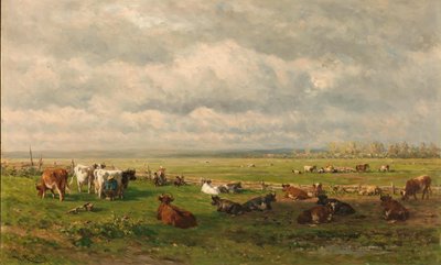 Paysage de prairie avec du bétail - Willem Roelofs (I)