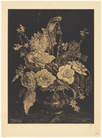 Fleurs dans un vase - Willem Roelofs (II) (signed by artist)