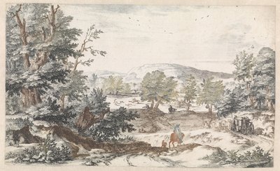 Paysage boisé avec un chemin - Willem Swidde