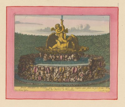 Brunnen mit zwei Putti, die mit einem Schwan spielen - Willem Swidde