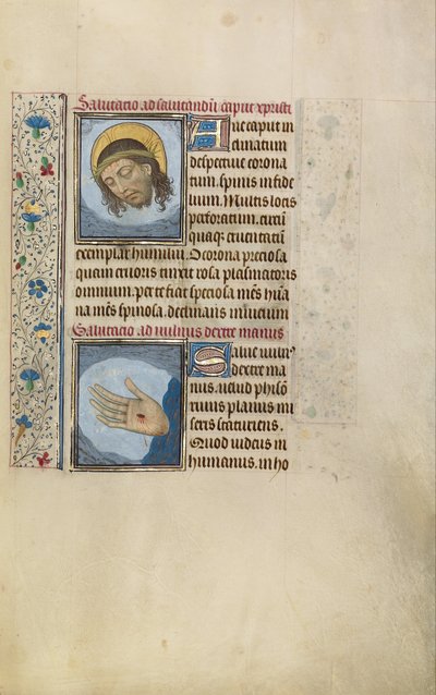 Tête du Christ; Main droite du Christ avec blessure - Willem Vrelant