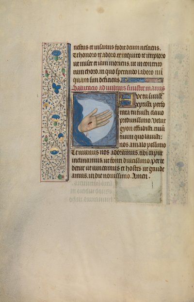 La main gauche du Christ avec sa blessure - Willem Vrelant