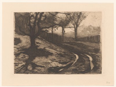 Paysage avec arbres et clôture - Willem Arnoldus Witsen
