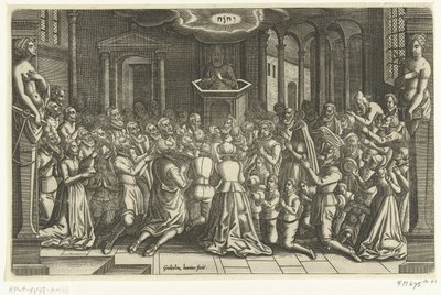 Remerciement pour la libération de Leyde, 1574 Leyde pendant le siège et la libération, 1574 (titre de la série) - Willem de Haen