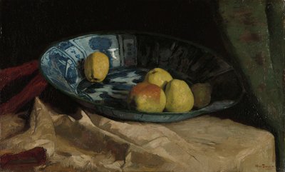 Nature morte avec pommes dans un bol bleu de Delft - Willem de Zwart