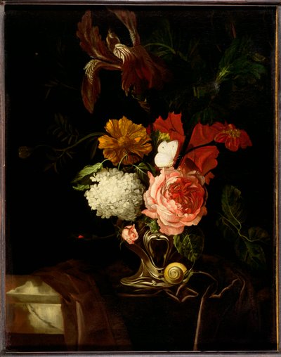 Une rose, un iris, des lilas et d