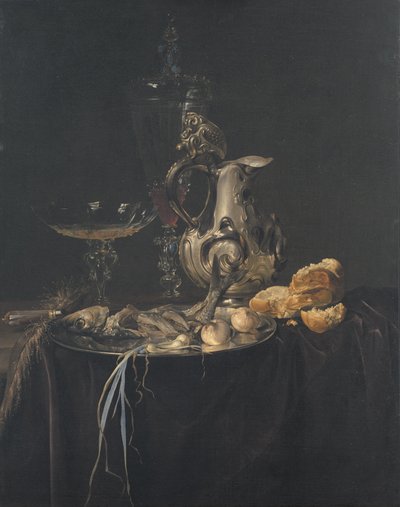 Nature morte. Petit déjeuner avec une cruche en argent - Willem van Aelst