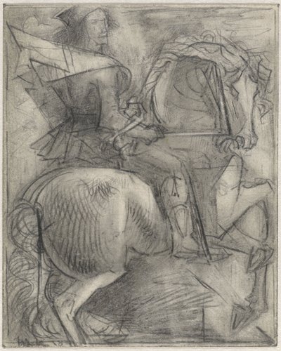 Homme sur un cheval cabré - Willem van Konijnenburg