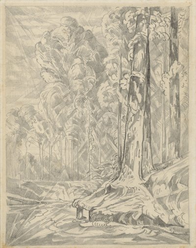 Clairière entre de grands arbres - Willem van Konijnenburg