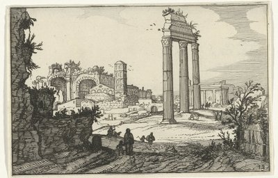 Temple de Castor et Pollux et la basilique de Constantin - Willem van Nieulandt (II)