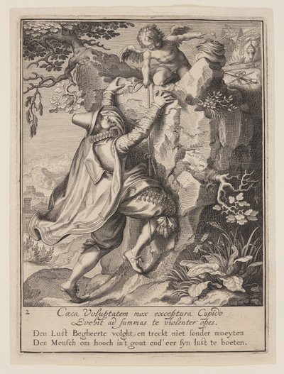 Un jeune homme gravissant une colline avec l