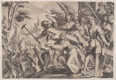 Le Christ portant la croix, planche 4 des Trônes de justice (Thronus Iustitiae) - Willem van Swanenburgh