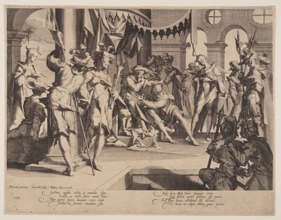 Le juge Bias verse des larmes, planche 9 des Trônes de justice (Thronus Iustitiae) - Willem van Swanenburgh