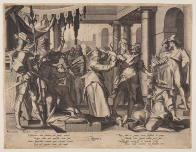 Jugement de Salomon, planche 2 des Trônes de justice (Thronus Iustitiae) - Willem van Swanenburgh