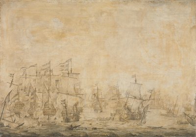Bataille entre les flottes néerlandaise et suédoise, dans le Sund, le 8 novembre 1658 - Willem van de Velde (I) (attributed to)
