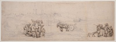 Scène de Dune avec Paysans - Willem van de Velde