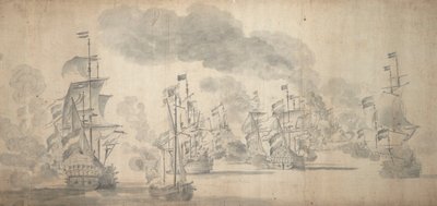 La bataille de Solebay, 28 mai-7 juin 1672 - Willem van de the Elder Velde