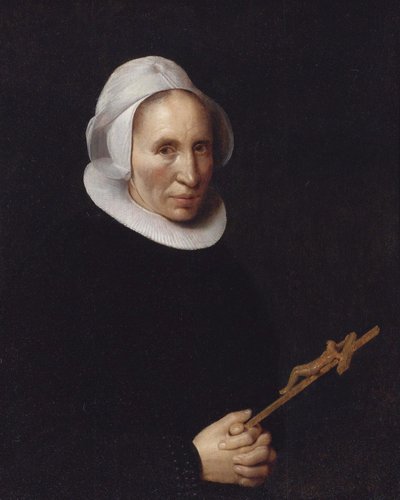 Une dame tenant un crucifix - Willem van der Vliet