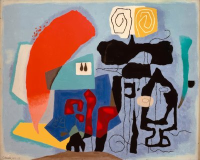 Poing sur fond bleu - Willi Baumeister