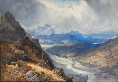 Vue de Moel Cynwich : Regardant la vallée de l