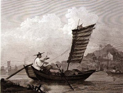 Économie de Temps et de Travail Exemplifiée par un Batelier Chinois, gravé par Thomas Medland (1755-1823) publié par G. Nicol - William (after) Alexander
