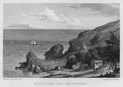 Baie de Babbacome, Devonshire (gravure) - William (after) Westall