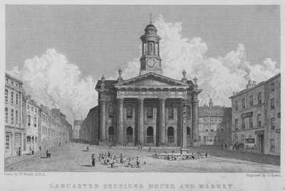 Sessions House et marché de Lancaster (gravure) - William (after) Westall