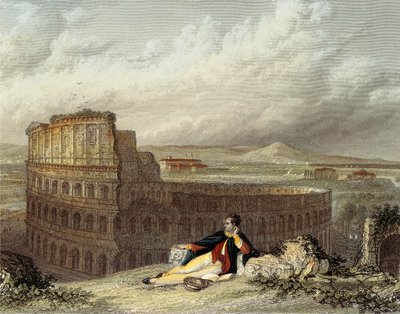 Lord Byron contemplant le Colisée - William (after) Westall