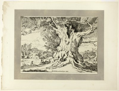 Repos, Hommes et Chiens Sous un Grand Arbre, du premier numéro de Spécimens de Polyautographie - William Alfred Delamotte