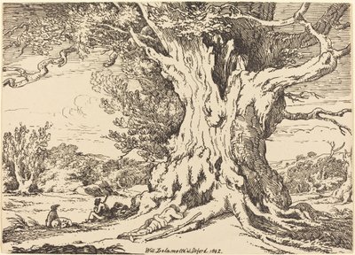 Repos, Hommes et Chiens sous un Grand Arbre - William Alfred Delamotte