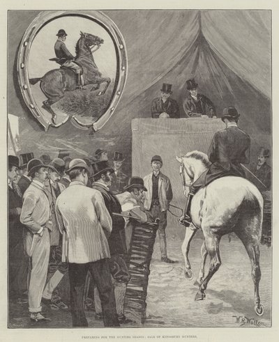 Préparation pour la saison de chasse, vente des chasseurs de Kingsbury - William Barnes Wollen