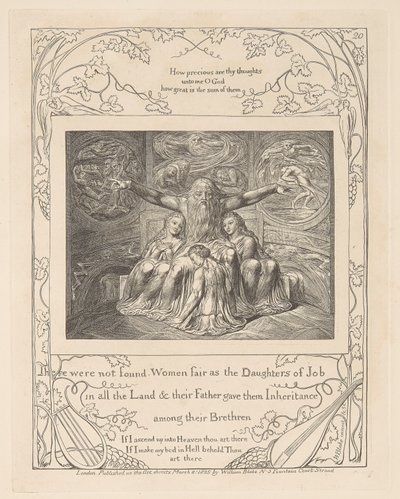 Livre de Job, Planche 20, Job et ses filles - William Blake