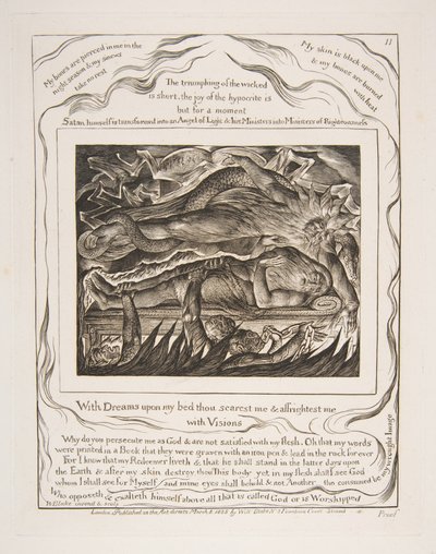 Les Mauvais Rêves de Job, des Illustrations du Livre de Job - William Blake