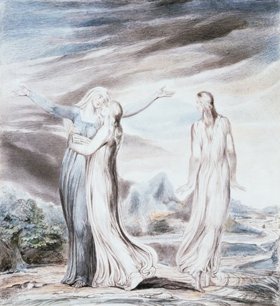 Naomi suppliant Ruth et Orpah de retourner au pays de Moab - William Blake