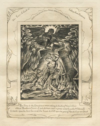 Le Livre de Job : Pl. 3, Tes fils et tes filles mangeaient et buvaient du vin..., 1825 - William Blake