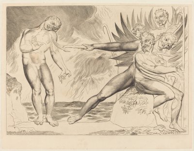 Le Cercle des Officiels Corrompus; les Diables Tourmentant Ciampolo - William Blake