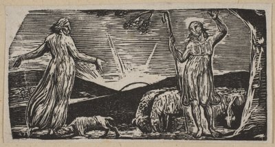 Thenot réprimande Colinet, des Pastorales de Virgile de Thornton, 1821 - William Blake
